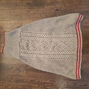 Top Paw Gray Dog Sweater with Red Trim